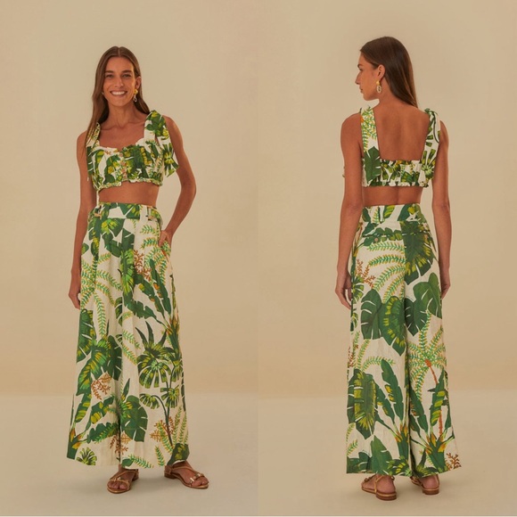 Pants - Farm Rio Tropical Forest Off-White Pants